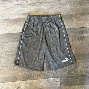 Youth, Heather-Gray, PUMA. Athletic Shorts. Size Medium (10/12).
